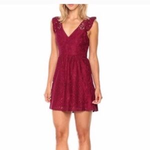 NWT BCBG lace garnet red mini sleeveless dress